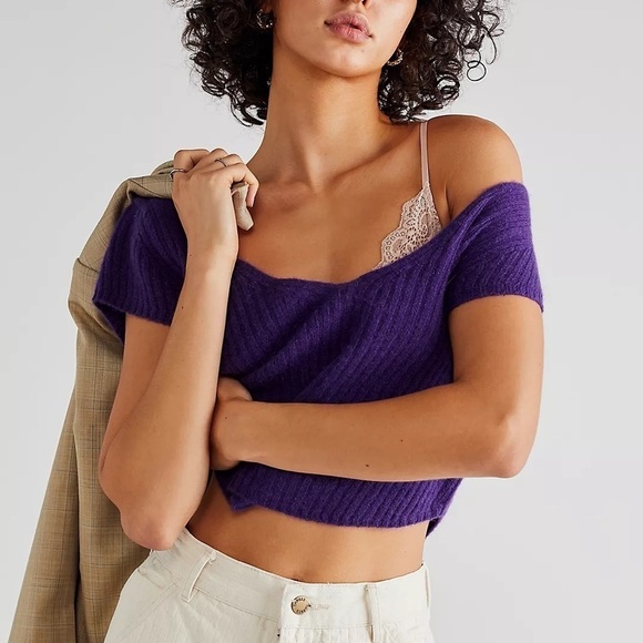 Free People Tops - Cashmere Free People Purple Top, NWOT Small